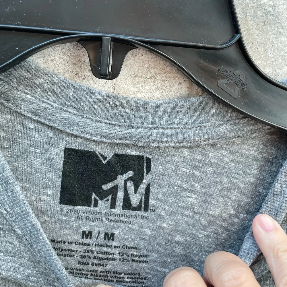 ❤️ GAP TEEN GREY MTV 90s Y2K TEE SHIRT TOP SIZE MEDIUM NEW